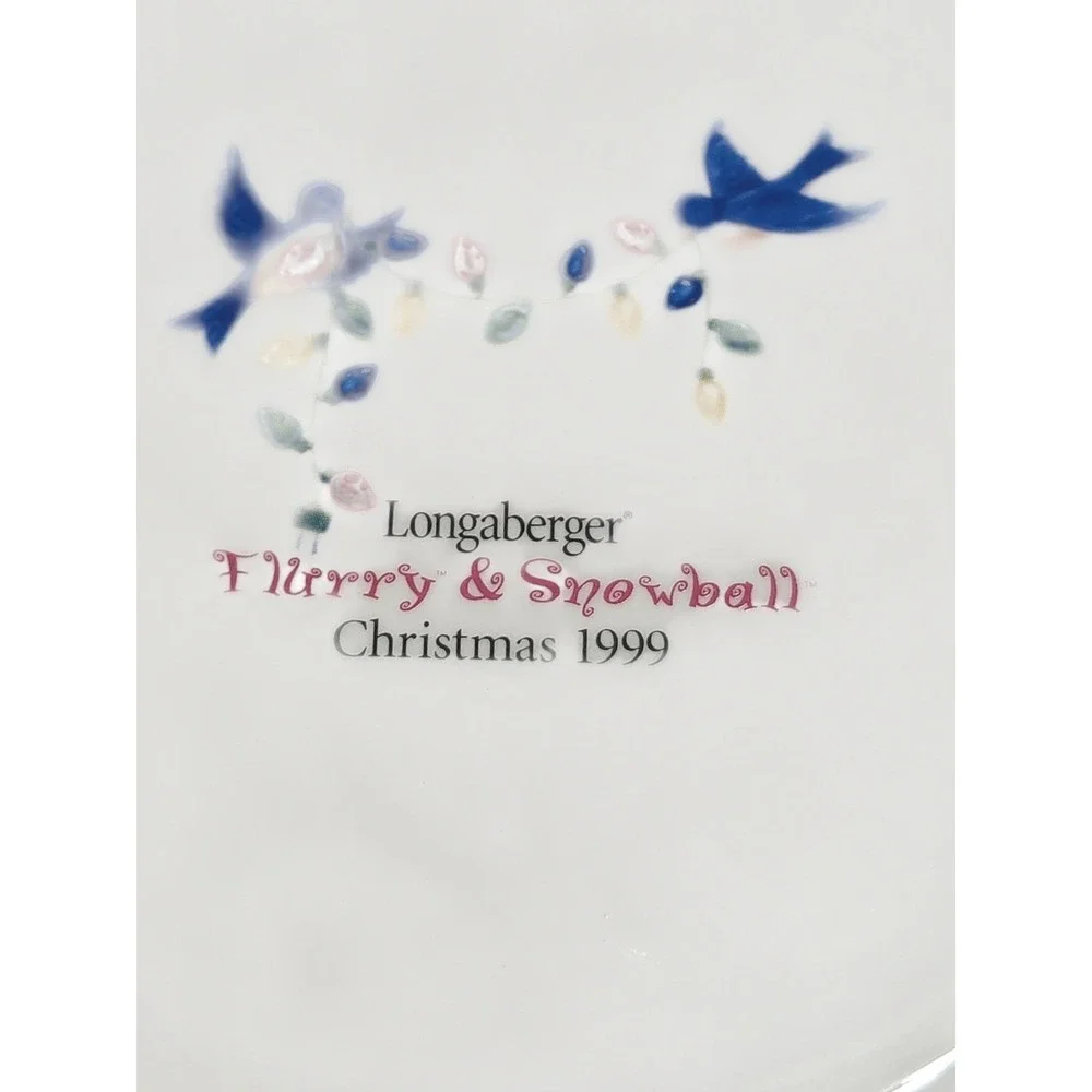 Vintage 1999 Longaberger Snow‎ Friends Flurry & Snowball Christmas Plate 9